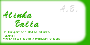 alinka balla business card